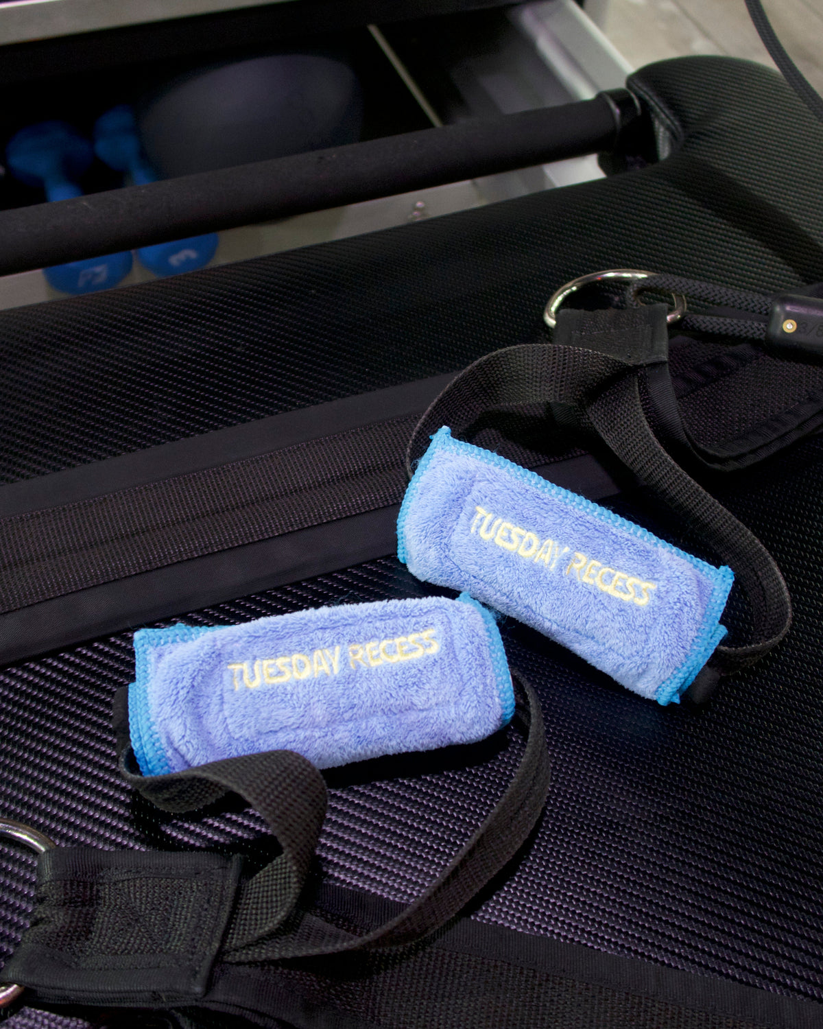 Pilates handle strap covers with branding Tuesday Recess